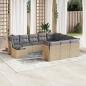 Preview: ARDEBO.de - 11-tlg. Garten-Sofagarnitur mit Kissen Beige Poly Rattan