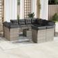 Preview: ARDEBO.de - 12-tlg. Garten-Sofagarnitur mit Kissen Grau Poly Rattan