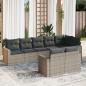 Preview: ARDEBO.de - 8-tlg. Garten-Sofagarnitur mit Kissen Grau Poly Rattan