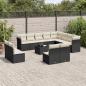 Preview: ARDEBO.de - 13-tlg. Garten-Sofagarnitur mit Kissen Schwarz Poly Rattan