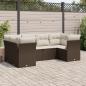 Preview: ARDEBO.de - 6-tlg. Garten-Sofagarnitur mit Kissen Braun Poly Rattan