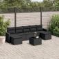 Preview: ARDEBO.de - 8-tlg. Garten-Sofagarnitur mit Kissen Schwarz Poly Rattan