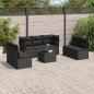 Preview: ARDEBO.de - 8-tlg. Garten-Sofagarnitur mit Kissen Schwarz Poly Rattan