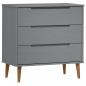 Preview: Schubladenschrank MOLDE Grau 80x40x80 cm Massivholz Kiefer