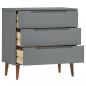 Preview: Schubladenschrank MOLDE Grau 80x40x80 cm Massivholz Kiefer