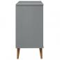 Preview: Schubladenschrank MOLDE Grau 80x40x80 cm Massivholz Kiefer