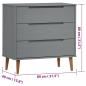 Preview: Schubladenschrank MOLDE Grau 80x40x80 cm Massivholz Kiefer