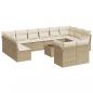 Preview: 13-tlg. Garten-Sofagarnitur mit Kissen Beige Poly Rattan