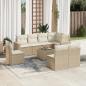 Preview: ARDEBO.de - 9-tlg. Garten-Sofagarnitur mit Kissen Beige Poly Rattan