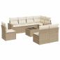 Preview: 9-tlg. Garten-Sofagarnitur mit Kissen Beige Poly Rattan