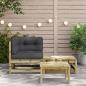 Preview: Garten-Ecksofa mit Kissen und Hocker