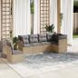 Preview: ARDEBO.de - 6-tlg. Garten-Sofagarnitur mit Kissen Beige Poly Rattan