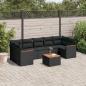 Preview: ARDEBO.de - 8-tlg. Garten-Sofagarnitur mit Kissen Schwarz Poly Rattan