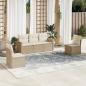 Preview: ARDEBO.de - 5-tlg. Garten-Sofagarnitur mit Kissen Beige Poly Rattan