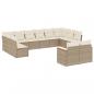 Preview: 12-tlg. Garten-Sofagarnitur mit Kissen Beige Poly Rattan