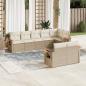 Preview: ARDEBO.de - 8-tlg. Garten-Sofagarnitur mit Kissen Beige Poly Rattan