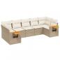 Preview: 7-tlg. Garten-Sofagarnitur mit Kissen Beige Poly Rattan