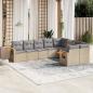 Preview: ARDEBO.de - 9-tlg. Garten-Sofagarnitur mit Kissen Beige Poly Rattan