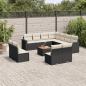 Preview: ARDEBO.de - 12-tlg. Garten-Sofagarnitur mit Kissen Schwarz Poly Rattan