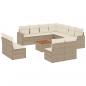 Preview: 12-tlg. Garten-Sofagarnitur mit Kissen Beige Poly Rattan