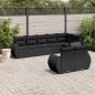 Preview: ARDEBO.de - 8-tlg. Garten-Sofagarnitur mit Kissen Schwarz Poly Rattan