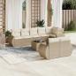 Preview: ARDEBO.de - 9-tlg. Garten-Sofagarnitur mit Kissen Beige Poly Rattan