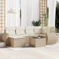 Preview: ARDEBO.de - 7-tlg. Garten-Sofagarnitur mit Kissen Beige Poly Rattan