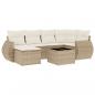 Preview: 7-tlg. Garten-Sofagarnitur mit Kissen Beige Poly Rattan