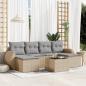 Preview: ARDEBO.de - 7-tlg. Garten-Sofagarnitur mit Kissen Beige Poly Rattan