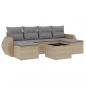 Preview: 7-tlg. Garten-Sofagarnitur mit Kissen Beige Poly Rattan