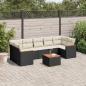 Preview: ARDEBO.de - 8-tlg. Garten-Sofagarnitur mit Kissen Schwarz Poly Rattan