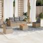 Preview: ARDEBO.de - 6-tlg. Garten-Sofagarnitur mit Kissen Beige Poly Rattan