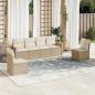 Preview: ARDEBO.de - 6-tlg. Garten-Sofagarnitur mit Kissen Beige Poly Rattan