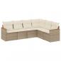 Preview: 6-tlg. Garten-Sofagarnitur mit Kissen Beige Poly Rattan