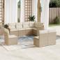 Preview: ARDEBO.de - 8-tlg. Garten-Sofagarnitur mit Kissen Beige Poly Rattan