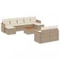 Preview: 10-tlg. Garten-Sofagarnitur mit Kissen Beige Poly Rattan