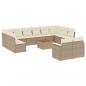 Preview: 13-tlg. Garten-Sofagarnitur mit Kissen Beige Poly Rattan