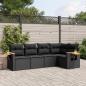 Preview: ARDEBO.de - 5-tlg. Garten-Sofagarnitur mit Kissen Schwarz Poly Rattan