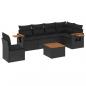 Preview: 7-tlg. Garten-Sofagarnitur mit Kissen Schwarz Poly Rattan