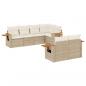 Preview: 7-tlg. Garten-Sofagarnitur mit Kissen Beige Poly Rattan