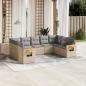 Preview: ARDEBO.de - 9-tlg. Garten-Sofagarnitur mit Kissen Beige Poly Rattan