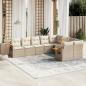 Preview: ARDEBO.de - 9-tlg. Garten-Sofagarnitur mit Kissen Beige Poly Rattan