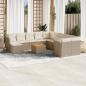 Preview: ARDEBO.de - 12-tlg. Garten-Sofagarnitur mit Kissen Beige Poly Rattan