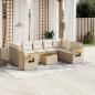 Preview: ARDEBO.de - 10-tlg. Garten-Sofagarnitur mit Kissen Beige Poly Rattan