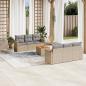 Preview: ARDEBO.de - 7-tlg. Garten-Sofagarnitur mit Kissen Beige Poly Rattan