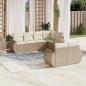 Preview: ARDEBO.de - 7-tlg. Garten-Sofagarnitur mit Kissen Beige Poly Rattan