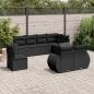 Preview: ARDEBO.de - 8-tlg. Garten-Sofagarnitur mit Kissen Schwarz Poly Rattan