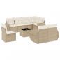 Preview: 9-tlg. Garten-Sofagarnitur mit Kissen Beige Poly Rattan