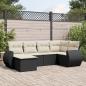 Preview: ARDEBO.de - 6-tlg. Garten-Sofagarnitur mit Kissen Schwarz Poly Rattan