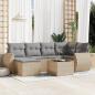 Preview: ARDEBO.de - 7-tlg. Garten-Sofagarnitur mit Kissen Beige Poly Rattan